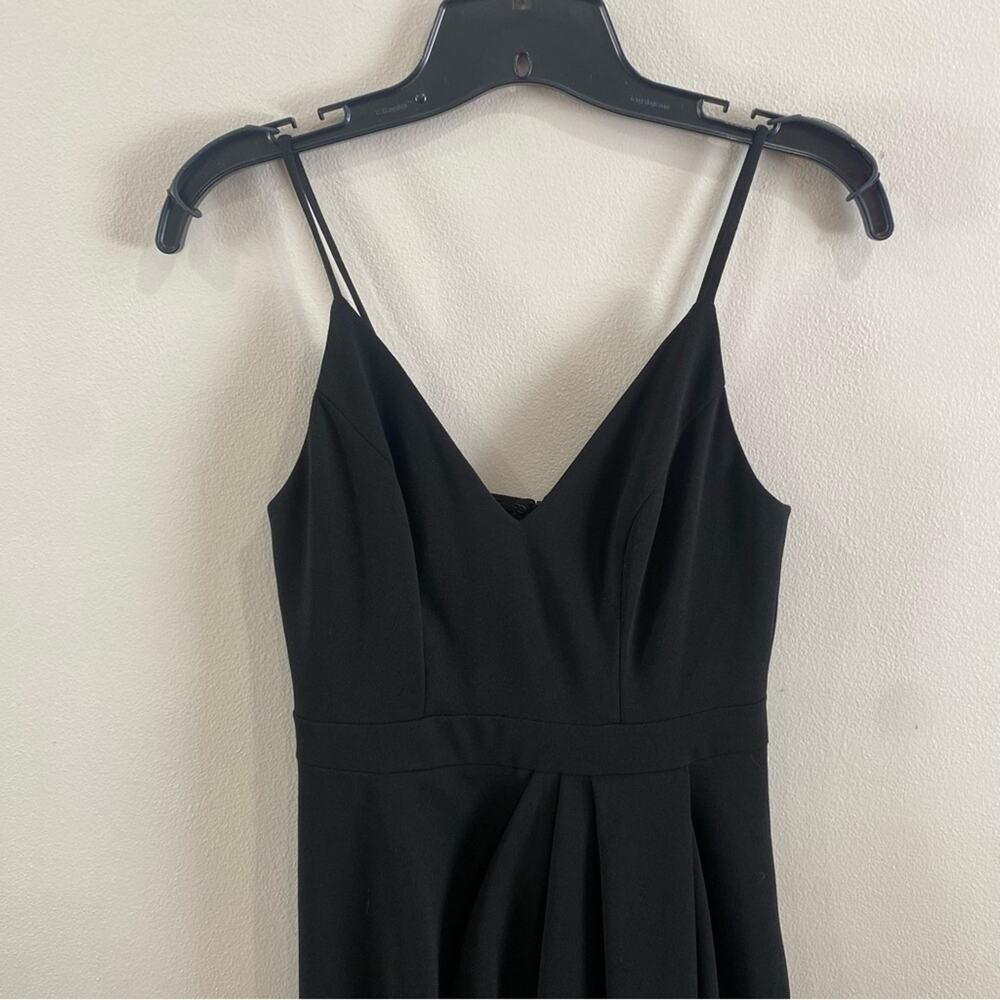 BHLDN Caron Midi Dress Black Size 0 Sleek Formal Cocktail Wedding Guest Chic - Picture 8 of 9